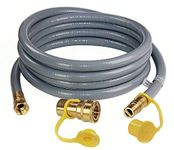 12 Feet 3/8 inch ID Natural Gas Grill Hose with Quick Connect Propane Gas Hose Assembly for Low Pressure Appliance -3/8 Female Pipe Thread x 3/8 Male Flare Quick Disconnect - CSA Certified