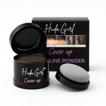 HUDA GIRL Hair Cover Up Powder - Instant Hair Colour Black Touch Up for Men & Women, Root Touch Up for Grey Hair & Bald Spots Instantly, Get Fuller & Denser Look