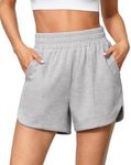 luvamia Sweat Shorts Women High Waisted Pull On Lounge Shorts Women Trendy Shorts for Women Heather Grey Women's Shorts Grey SweatShorts Shorts Women Casual Shorts Women Size Small Fits Size 4 Size 6