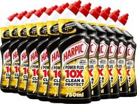 Harpic Powerplus Toilet Cleaning Gel, Citrus Fresh, Pack 12 x 750 ml, Removes Limescale, Kills 99.9% of Bacteria, Powerful Deep Clean Toilet Cleaner, toilet freshener