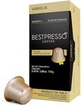 Bestpresso Coffee for Nespresso Original Machine 120 pods Certified Genuine Espresso Flavored Pack Vanilla Pods Compatible with Nespresso Original 60 Days Satisfaction Guarantee