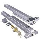 COOLOUS Door Push Bar Panic Exit Device with Exterior Lever Emergency Lock Stainless Steel Commercial Door Push Bar Emergency Panic Exit Bar Handle Door Hardware for Metal Wood Door