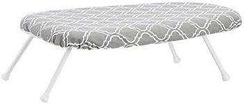 Amazon Basics Compact Tabletop Ironing Board with Folding Legs - Trellis Removable Cover, Chevron, 23.6"L x 7.1"W x 14.3"H