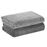 DREAMLANDING Gravity Weighted Blanket With Replaceable Cover, Glass Beads Filling Weighted Blanket For Adults, Anxiety Heavy Blanket (Gray, 150 * 200cm,9kg)