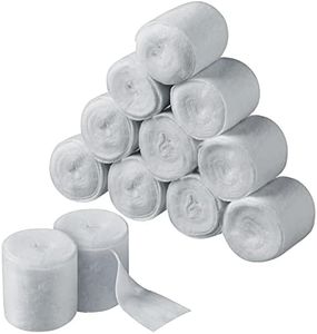 12 Rolls Cast Padding Individual Pack Soft Cotton Undercast Padding Wrap Use with Plaster Cloth Gauze Bandage for Halloween Wrap Bandage Art, Body Casts, Mask Making, Craft (2 Inch x 8.8 ft)