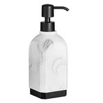 Luxspire Hand Soap Dispenser, 14.5oz/430ml Resin Lotion Dispensers Bathroom Countertop Soap Dispensers, Refillable Liquid Hand Soap Jar Container for Kitchen Laundry, Marble Looking, Gravel White