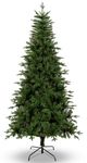 Uten 5ft Artificial Christmas Tree, with Realistic PE Leaves Artificial Indoor Home Xmas Tree Decoration, 386 Natural Looking PE & PVC Tips, Hinged Branches, Metal Stand, 2 Styles Branches, Reusable