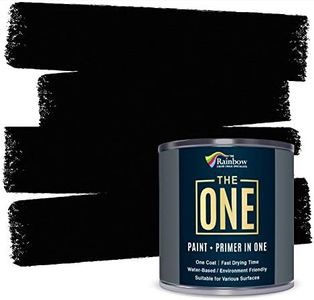 THE ONE Paint & Primer: Most Durable All-in-One Furniture Paint, Cabinet Paint, Front Door Paint, Wall Paint, Bathroom, Kitchen - Fast Drying Craft Paint Interior/Exterior (Black, Gloss, 8.5oz)