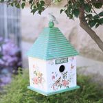 Z² Bella BirdHouses for Outside Hanging Bird House Rustic Green Metal Bird House for Garden Unique Bird Nest for Garden Patio Yard Lawn Backyard Decor