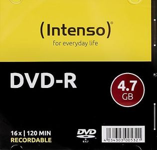 Intenso DVD-R Blanks 4.7 GB 16x Scratch-Resistant Cover Card Pack of 10 Slim Case