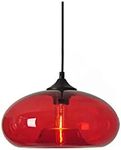 I-xun - Industrial Pendant Light Shade of Onion Vintage Chandelier E26 Pendant Lighting for Kitchen Island Colorful Glass Cage (Red)