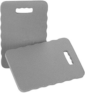 Relaxdays Knee Cushion Set of 2, Knee Aid for Gardening, Workshop, Yoga, Knee Board W x D 40 x 26 cm, Foam, Light Grey, Grey