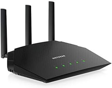 NETGEAR Nighthawk WiFi 6 Router (R6700AX) AX1800 1.8Gbps Wireless Speed – Dual-Band Gigabit Internet Router – Covers 1,500 sq. ft., 20 Devices – Built-in VPN, Gaming, Alexa Enabled