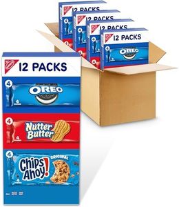 Nabisco Cookies Variety Pack, OREO, Nutter Butter, CHIPS AHOY!, 48 Snack Packs (4 Cookies Per Pack, 4 Boxes)