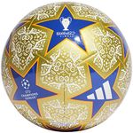 adidas Unisex-Adult UCL Club Ball, Gold Metallic/White/Team Royal Blue/Solar Orange, 4