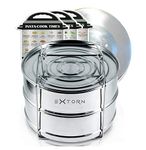 Extorn Stackable Steamer Insert Pans for Instant Pot 6 qt/8 qt/5 qt Electric Pressure Cooker Accessories Duo/multi/2-Tier Stainless Steel Instant Pots Pot in Pot w/Sling Handle for Cooking,Baking