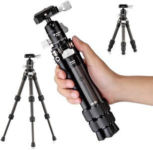 Fotopro Carbon Fiber Mini Tripod, 15 Inch /0.86 lbs Lightweight Compact Travel Tripod with 360 Degree Ball Head, QR Plate for Camera Camcorder, Load Capacity for 11lbs / 5kg, Black