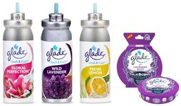 Glade Touch & Fresh Aerosol Air Freshener for Bathroom | 12ml Refill (Pack of 3) | Lasts up to 100 Sprays,Lavender | Lasting Fragrance with One Touch & Glade Wild Lavender Gel 75 g COMBO