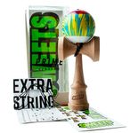 Sweets Kendamas Grain Split 2.0 Prime Kendama, Premium Skill Toy, Extra String Accessory Bundle… (CMYK)