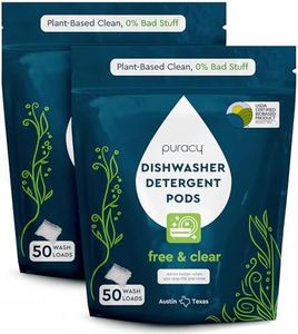 Puracy Dishwasher Pods, Natural Dishwasher Detergent, Free & Clear Dish tabs - Enzyme-Powered, Spot & Residue Free - TikTok Trend Items, Must Haves from TikTok Made Me Buy It (Free & Clear, 100 Count)
