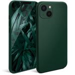 Moozy Minimalist Series Silicone Case for iPhone 13, Midnight Green - Matte Finish Lightweight Mobile Phone Case Slim Soft Protective TPU Cover with Matte Surface