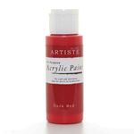 Artiste Acrylic Paint 59ml 2Oz Dark Red, Quick-Drying Professional Art, Craft and Hobby Artists Paint, Vibrant Colour, Water-Based Paints Cover All Surfaces with Ease, Ideal for Travel Artists