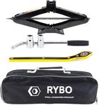 RYBO Car Jack Kit. Includes Wheel Brace & Scissor Jack. Portable Ideal for Roadside Emergencies, Keep in Car (1.5 Ton)