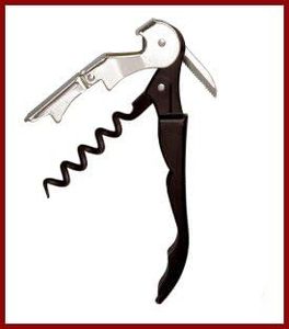 Pulltap's Professional Double-hinged Waiter's Corkscrew with Pulltap's Logo.