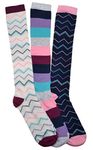 3 Pairs of Long Ladies Socks - Knee High Boot socks