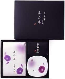 Nippon Kodo - Yume-No-Yume (Dream of Dreams) Incense & Ceramic Plate - Japanese Morning Glory Gift Set