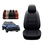 OASIS AUTO 2010-2019 Outback & Legacy Custom Fit Leather Seat Covers (2015-2019 Outback, Black)