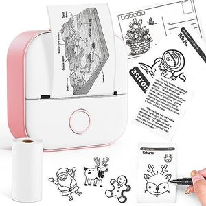 Mini Printer Sticker Maker - T02 Thermal Printer, Bluetooth Wireless Portable Phone Printer, Small Instant Pocket Printer, for Anatomy Picture, Children DIY, Pink