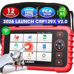 LAUNCH CRP129X V2.0 OBD2 Scanner, ABS SRS Transmission Engine Diagnostic Tool with 12 Service Functions, Lifetime Free Update, Auto VIN, Battery Test