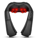 Neck Massager, Deep Tissue 3D Kneading, by iKristin, Portable, with Heat, Shiatsu Massager for Neck, Back, Shoulder, Foot and Leg, at Home and Car, Suitable for Women and Men (Black)