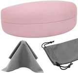 Premium Hard Sunglasses Case - PU Leather Large Glasses Case for Sunglasses and Eyeglasses - Includes Cleaning Cloth and Pouch - Stylish and Durable Eyewear Protection - Women's & Men's Case