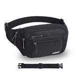 CXWMZY Waist Pack Bag Fanny Pack for Men&Women Hip Bum Bag with Large Capacity Waterproof Adjustable Strap Suitable for Outdoors Workout Traveling Casual Running Hiking Cycling Dog Walking Fishing (Extender Belt Black)