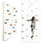 MAMOI® Climbing wall for kids, Wooden frame for toddlers, Play equipment with rock holds for toddler, Indoor baby and childrens frames from age 3 years old (White, 4 pieces - set)