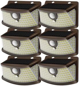 Aootek Solar Motion Sensor Lights Outdoor 120 LEDs, Brown, 6 Pack