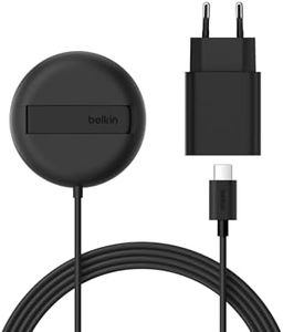 Belkin Station de Charge sans Fil (15 W, certifié Qi2 et Compatible MagSafe, pour Tous Les modèles de l'iPhone 16, 15, 14, Samsung Galaxy S25, pour Les AirPods, etc., avec Adaptateur Secteur - Noir)