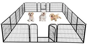 costoffs Extra Large Pet Playpen 16 Panel Foldable Puppy Dog Pen for Small Animals Metal Exercise Fence Run Cage 60cm High Black