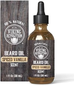Viking Revolution Beard Oil for Men - All Natural Beard Oil with Argan Oil & Jojoba Oil Beard Conditioner and Softener - Strengthens Beards and Mustaches for Men (1 Pack, Spiced Vanilla)