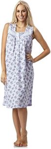 Casual Nights Women's Floral Embroidered Sleeveless Nightgown - Purple - 3X-Large