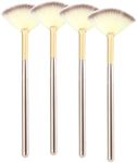 Facial Brush, Slim Soft Facial Fan Brush, Makeup Cosmetic Multi Use, Mask Acid Applicator for Glycolic Peel Masques,Chemical Peel Brush, 5 Pcs Fan Makeup Brush(Champagne)