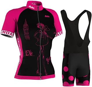 Maillot Cyclisme Femme Tenue Cycliste Manche Courte,Vêtements Velo VTT Été Jerseys Shirt et Cuissard à Bretelle avec 9D Coussin Gel,Ensemble Combinaisons Cycling Route Respirant Séchage Rapide(10,L)