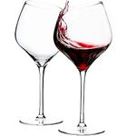 GOCART WITH G LOGO Crystal Clear Stem Red &White Wine Glass (Wine Glass Slanted (Small-Pack of 2))