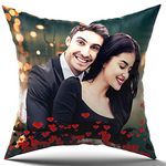 Pixart Polyester Blend Photo With Text Massage Printed Decorative Customized Cushion Size (Single Photo), Multicolor, Pack of 1