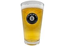 Solo Pro Pool Beer Glass Pint Glass with Embedded Mini 8 Ball Pool Ball Pool Gifts |Handmade in UK Fathers Day Gift Man Cave Gift