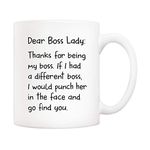 5Aup Bosses Day Funny Boss Lady Office Coffee Mug Christmas Gifts from Co-Worker Colleague, Dear Boss Lady, Thanks. Go Find You Cups 11 Oz, Birthday Present Idea for Female Bosses Coworkers