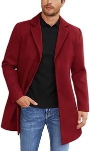 COOFANDY Winter Coat For Men Red Wool Trench Coat Jacket Wool Coat Regular Fit Winter Warm Casual Overcoat With Pockets