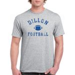 DirtyRagz Men's Dillon Panthers Football T-Shirt S Heather GREY